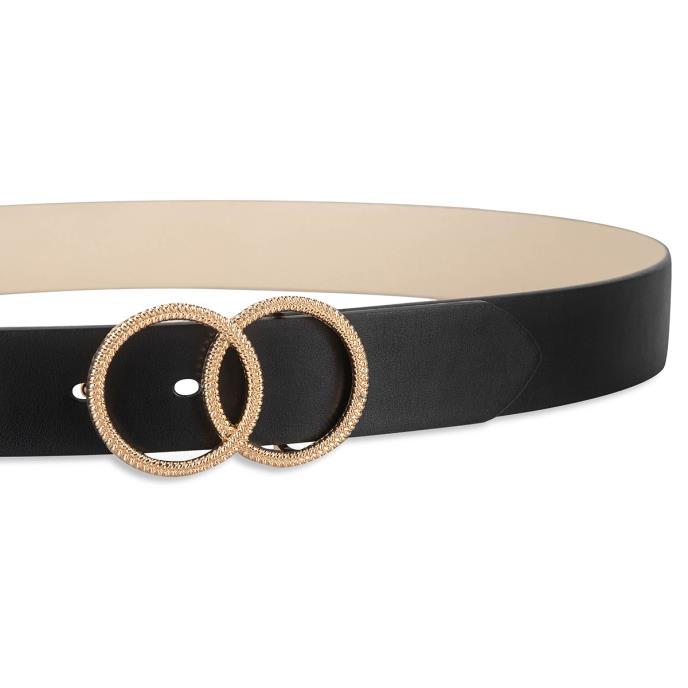 totes® Ladies Double Circlet Belt Black Extra Image 3